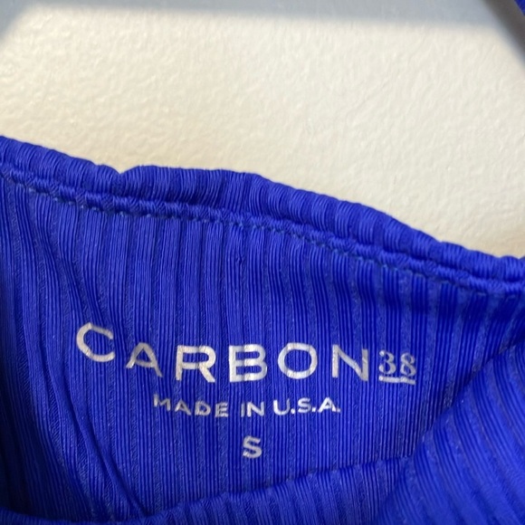 Carbon38 Blue Royal Ribbed Crop Top Bra - Picture 2 of 3